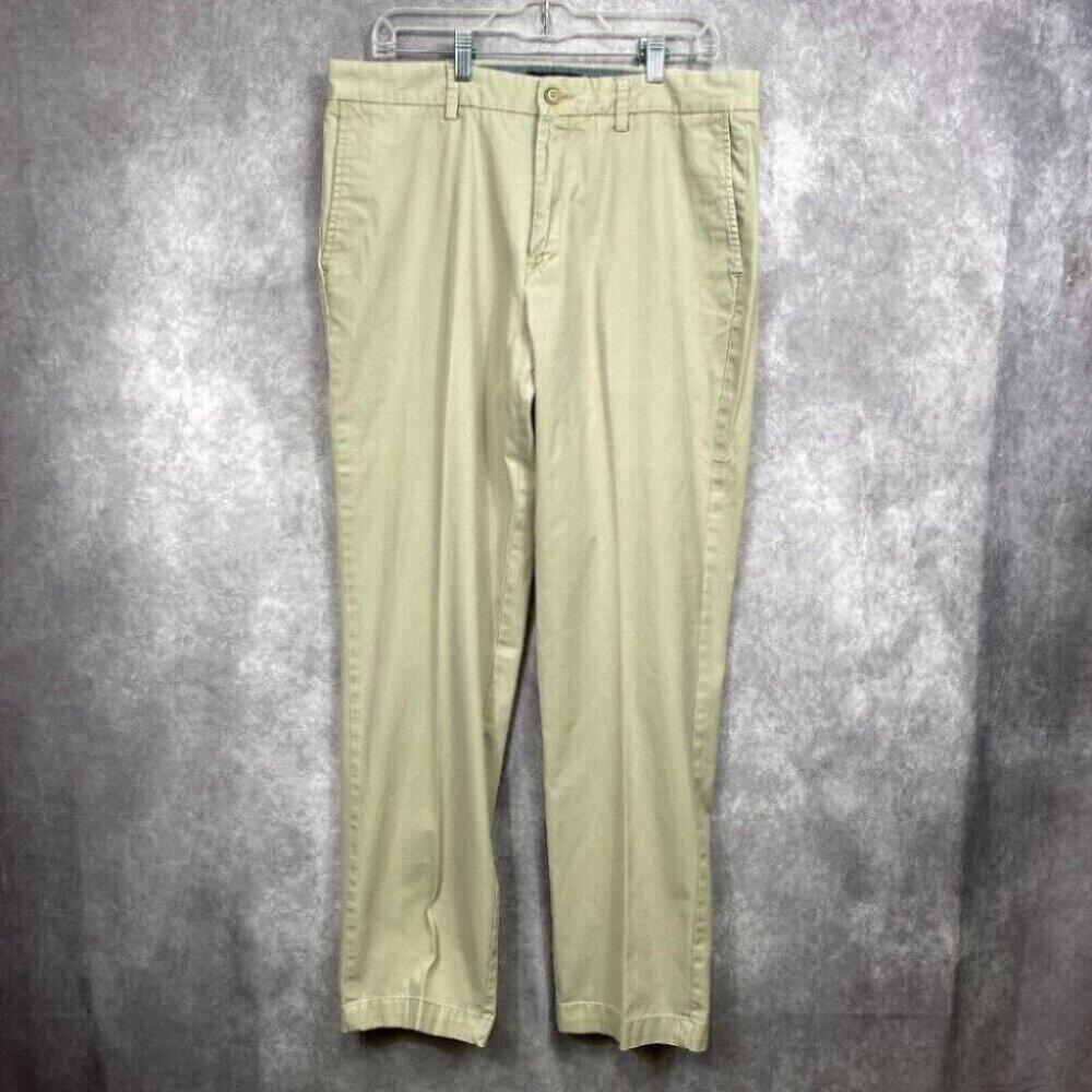 Banana Republic Pants Mens 35x32* Tan Chino Flat Front Business Casual Work